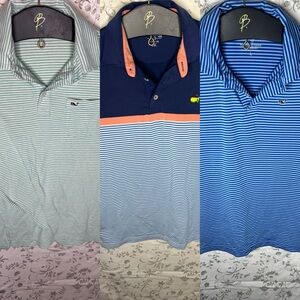 Vineyard Vines Tops Bottoms Lot Boys Large 3 Collared Shirts 1 Masters Shirt 16